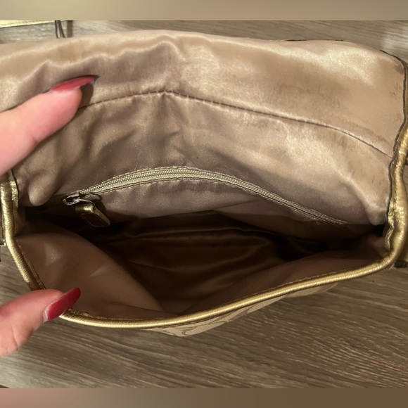 Vintage Gold Metallic Coach Crossbody Bag - Picture 5 of 5